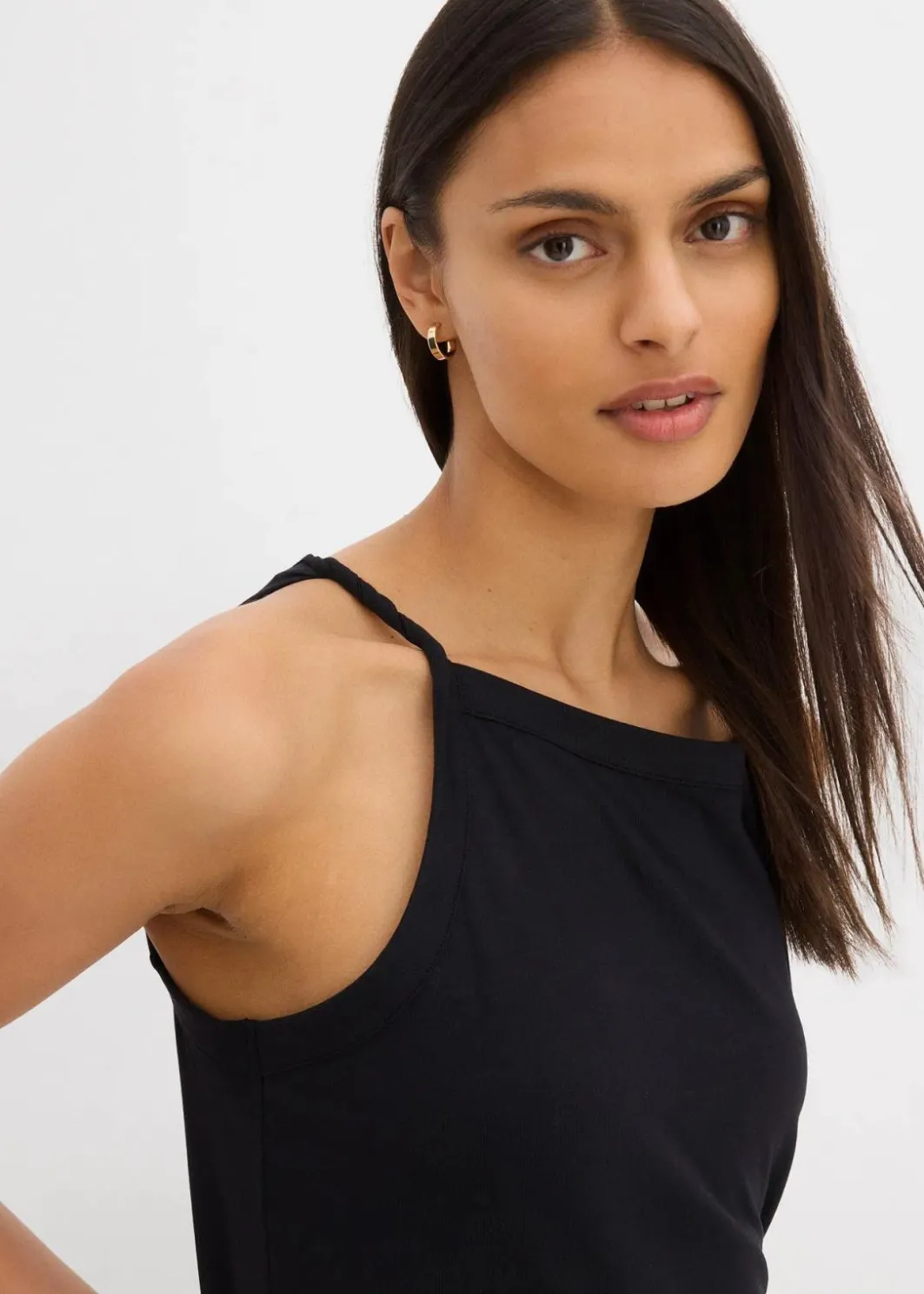 Sale Long-Top aus elastischem Baumwoll-Mix Damen Shirts & Tops