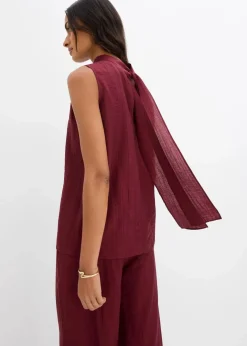 Damen bonprix Shirts & Tops|Zweiteiler & Sets|Long-Top aus strukturiertem Viskose-Mix