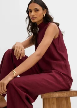Damen bonprix Shirts & Tops|Zweiteiler & Sets|Long-Top aus strukturiertem Viskose-Mix