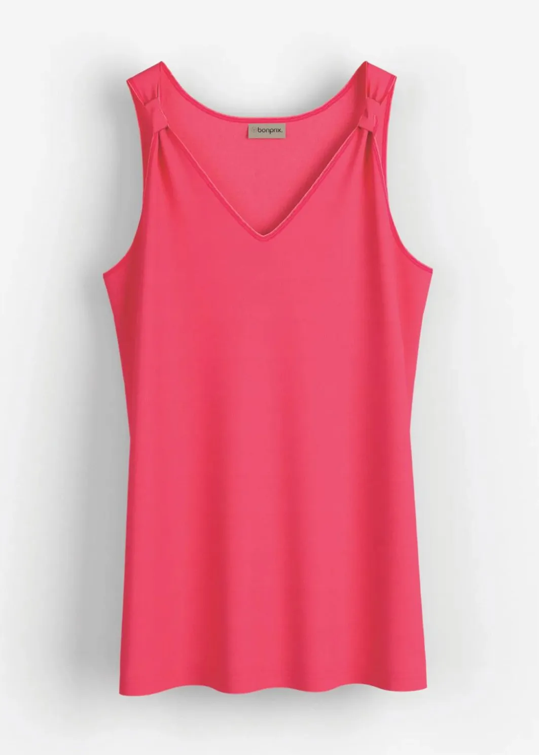 Damen bonprix Shirts & Tops|Long-Top aus Viskose-Leinen-Mix