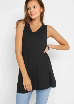 Damen bonprix Shirts & Tops|Long-Top aus Viskose-Mix