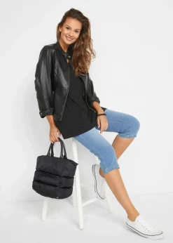 Damen bonprix Shirts & Tops|Long-Top aus Viskose-Mix