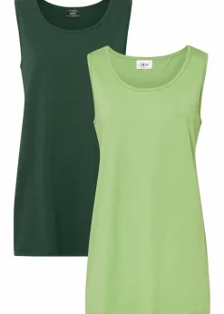 Damen bonprix Shirts & Tops|Basics|Long-Top, 2er-Pack