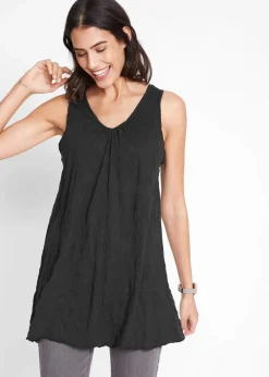 Damen bonprix Shirts & Tops|Long-Top mit Crash-Effekt