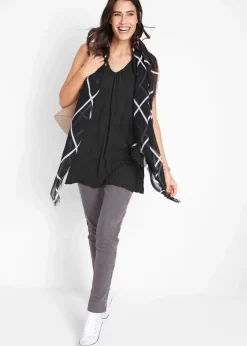 Damen bonprix Shirts & Tops|Long-Top mit Crash-Effekt
