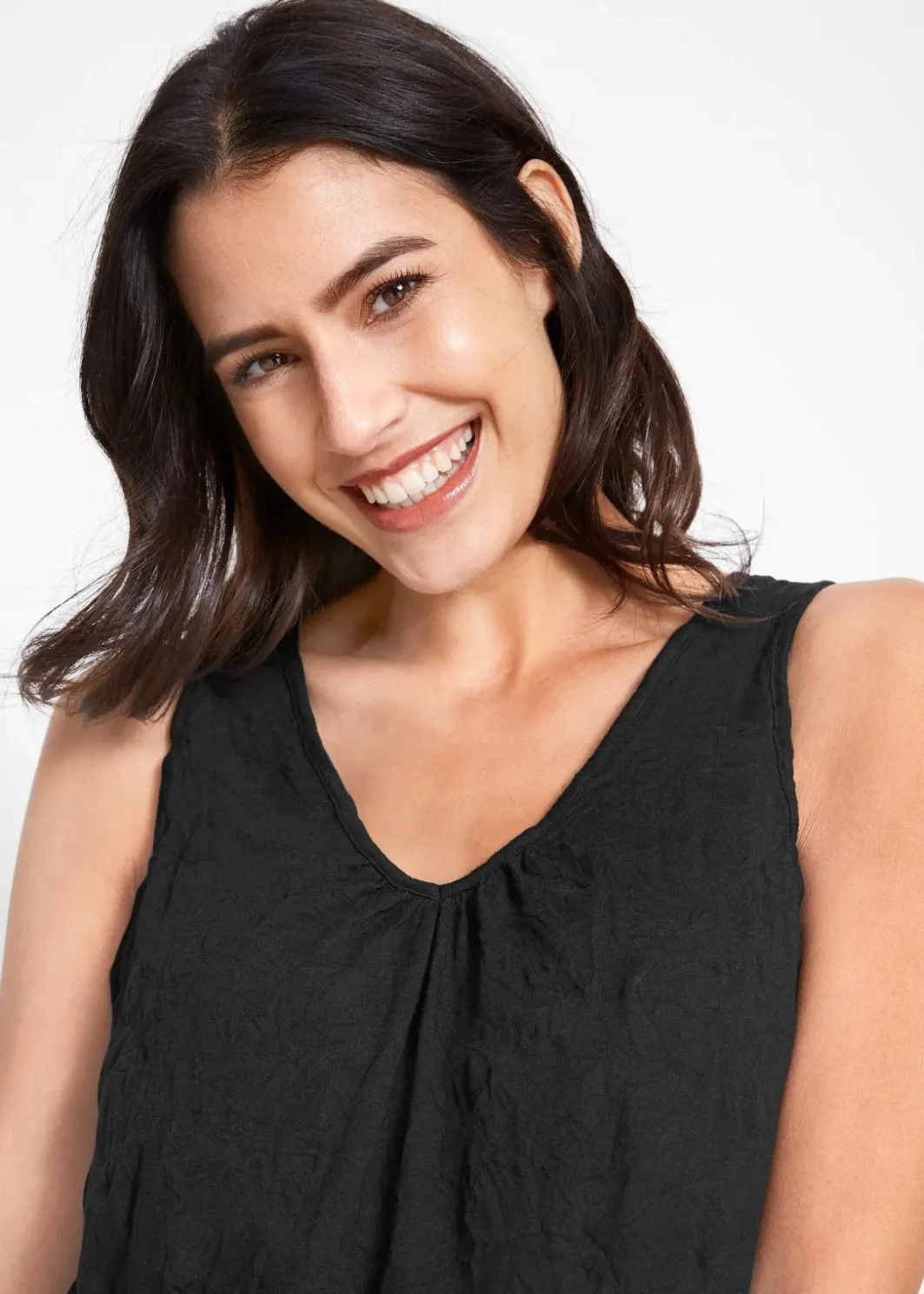 Damen bonprix Shirts & Tops|Long-Top mit Crash-Effekt