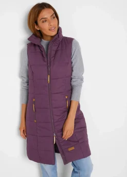 Damen bonprix Jacken & Mäntel|Bekleidung·Hosen|Longweste mit Stehkragen