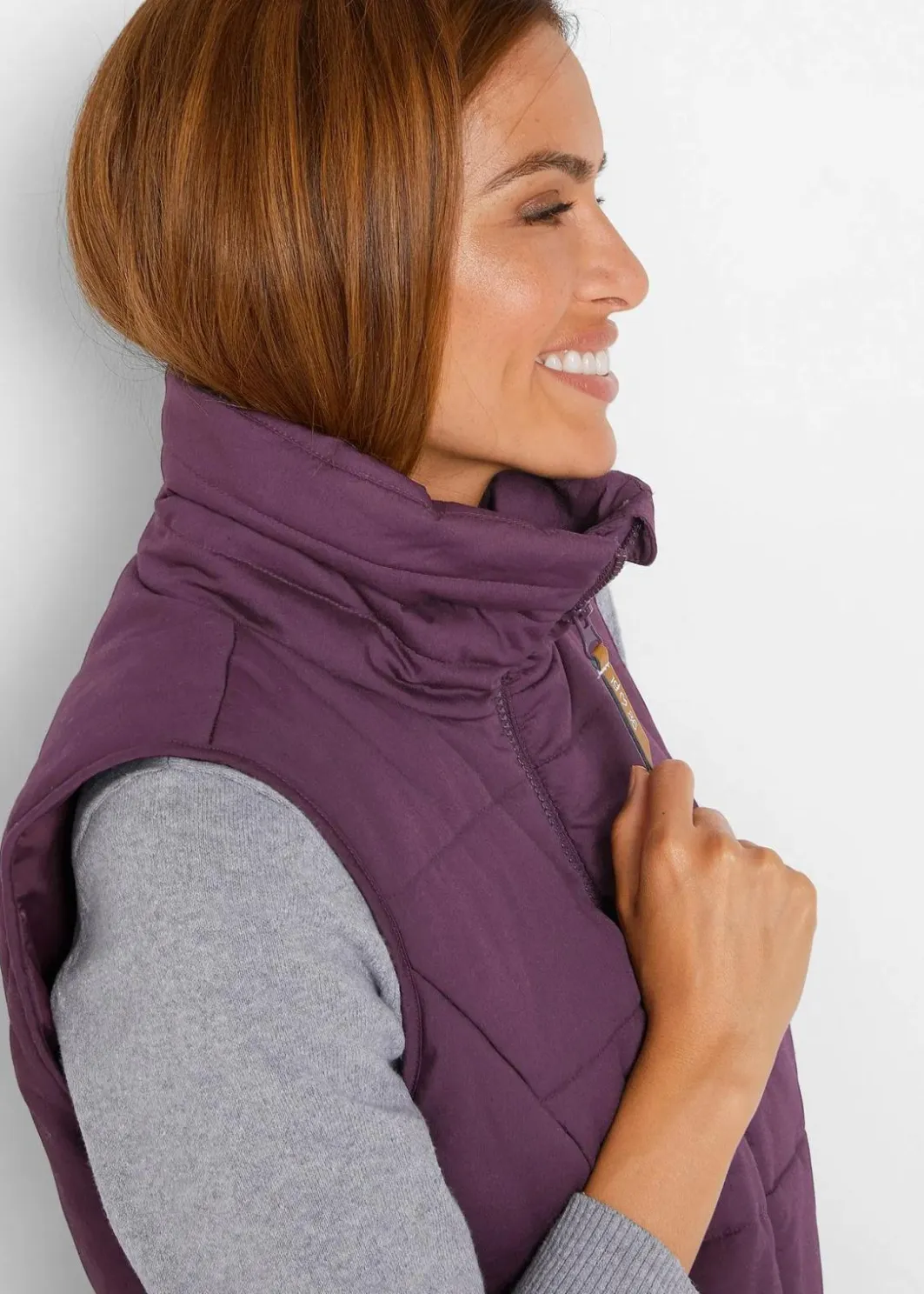 Damen bonprix Jacken & Mäntel|Bekleidung·Hosen|Longweste mit Stehkragen