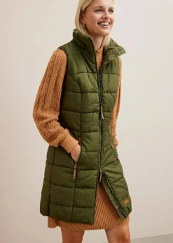 New Longweste mit Stehkragen Damen Bekleidung·Hosen|Jacken & Mäntel