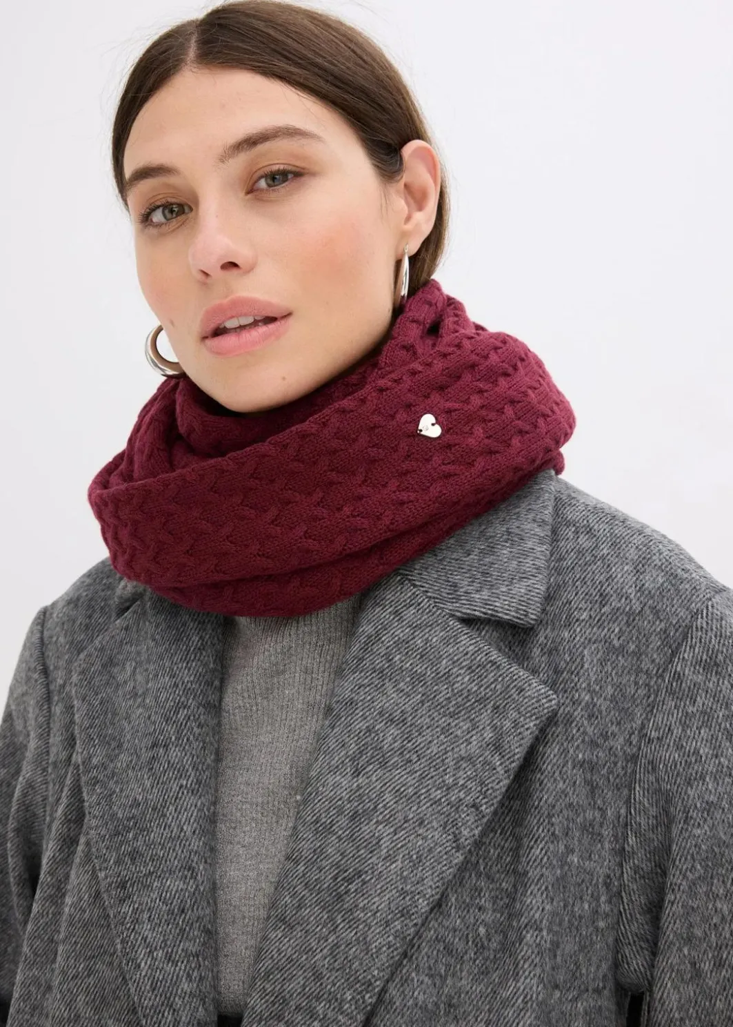 Damen bonprix Schals & Tücher|Schuhe & Accessoires In Spezialgrößen·Tücher & Ponchos|Loop Schal mit Kaschmiranteil
