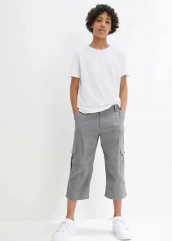 Clearance Loose Fit 3/4 Cargohose aus reiner Baumwolle Kinder Jungen 9-16 Jahre·Hosen