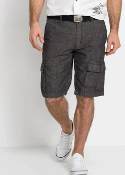 Herren bonprix Hosen|Shorts|Loose Fit Cargo-Bermuda aus reiner Baumwolle