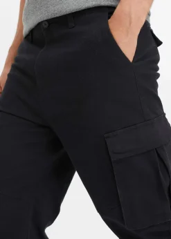New Loose Fit Cargohose aus robustem Baumwollstretch, Straight Herren Große Größen|Hosen