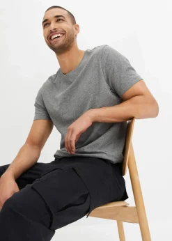 New Loose Fit Cargohose aus robustem Baumwollstretch, Straight Herren Große Größen|Hosen