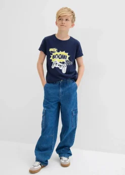 Sale Loose Fit Cargo-Jeans mit verstellbarem Bund, Straight Kinder Jungen 9-16 Jahre·Bademode|Jungen 9-16 Jahre·Jeans