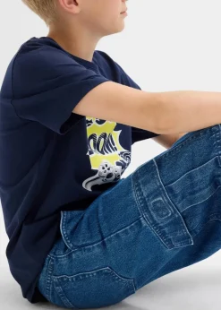 Sale Loose Fit Cargo-Jeans mit verstellbarem Bund, Straight Kinder Jungen 9-16 Jahre·Bademode|Jungen 9-16 Jahre·Jeans