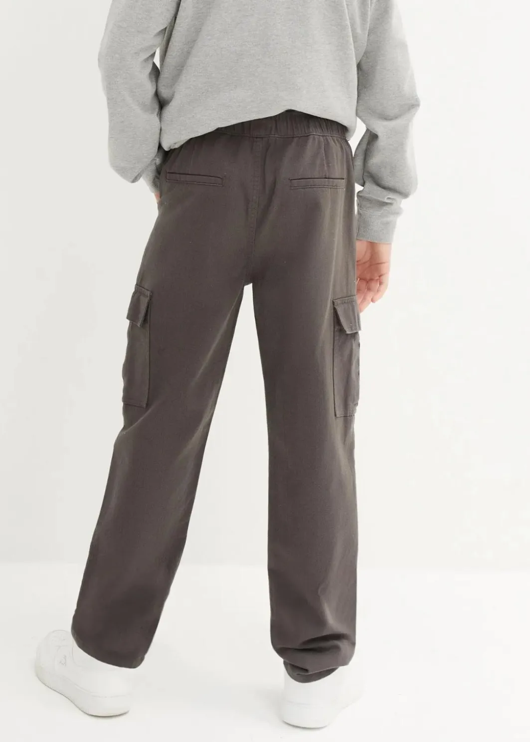 Kinder bonprix Jungen 9-16 Jahre·Hosen|Loose Fit Cargo-Schlupfhose aus reiner Baumwolle, Straight
