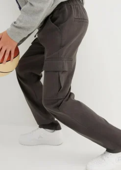 Kinder bonprix Jungen 9-16 Jahre·Hosen|Loose Fit Cargo-Schlupfhose aus reiner Baumwolle, Straight