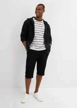 Herren bonprix Große Größen|Shorts|Loose Fit Long-Bermuda aus luftigem Musselin