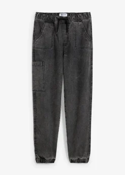 Kinder bonprix Jungen 9-16 Jahre·Jeans|Loose Fit Schlupf-Cargo-Jeans mit Stretchanteil