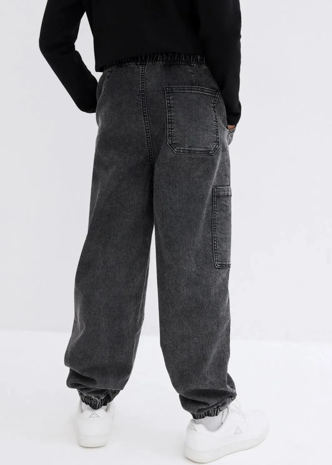 Kinder bonprix Jungen 9-16 Jahre·Jeans|Loose Fit Schlupf-Cargo-Jeans mit Stretchanteil
