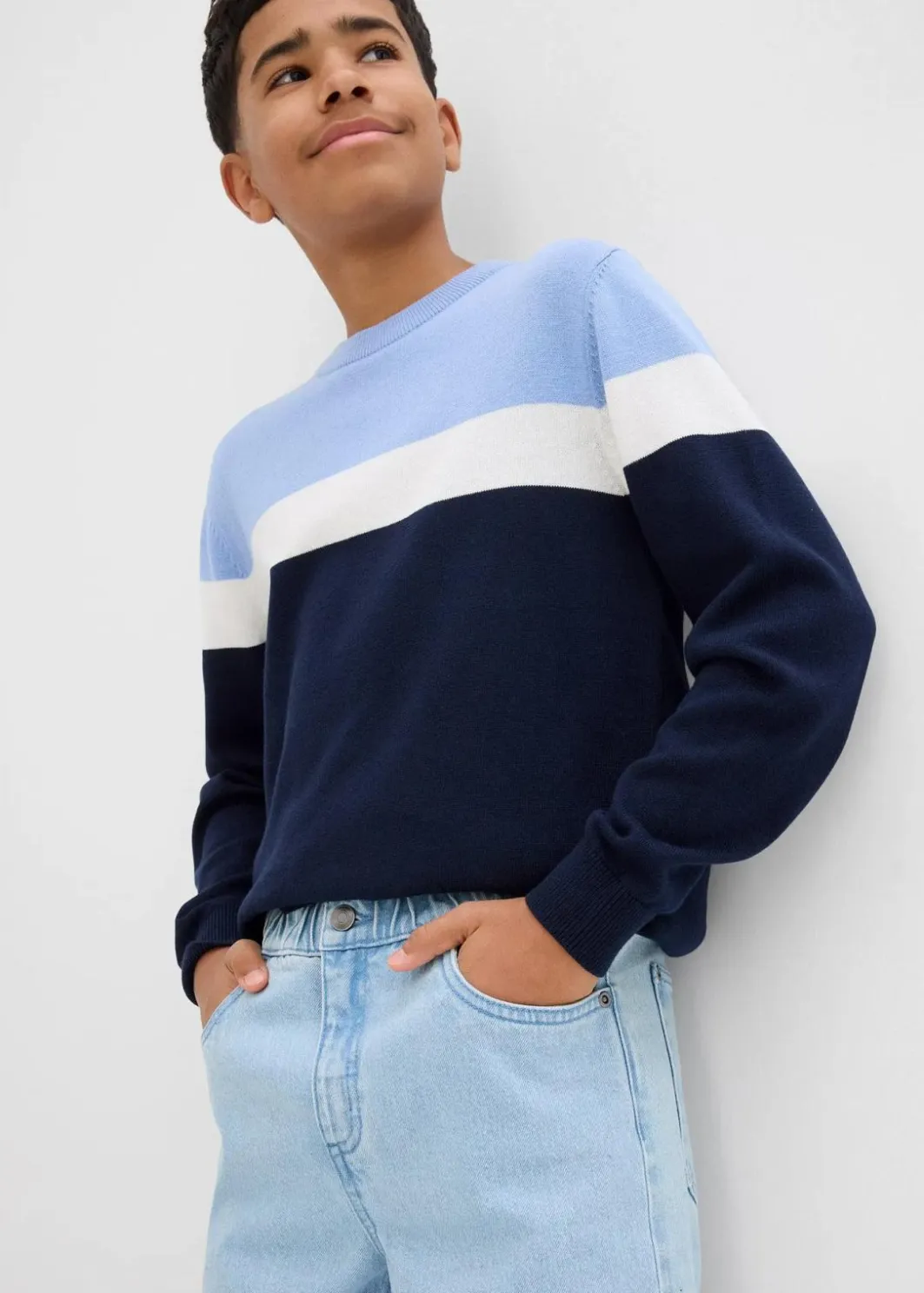 Kinder bonprix Jungen 9-16 Jahre·Jeans|Loose Fit Schlupfjeans mit Bequembund, Straight