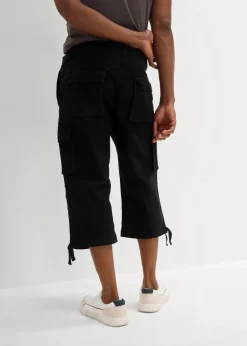 Herren bonprix Hosen|Große Größen|Loose Fit Stretch-3/4-Cargohose, extra weit