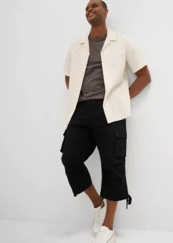 Herren bonprix Hosen|Große Größen|Loose Fit Stretch-3/4-Cargohose, extra weit