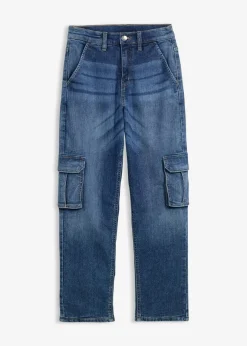 Kinder bonprix Jungen 9-16 Jahre·Bademode|Jungen 9-16 Jahre·Jacken & Outdoor|Loose Fit Thermo-Cargojeans mit Jerseyfutter, Tapered