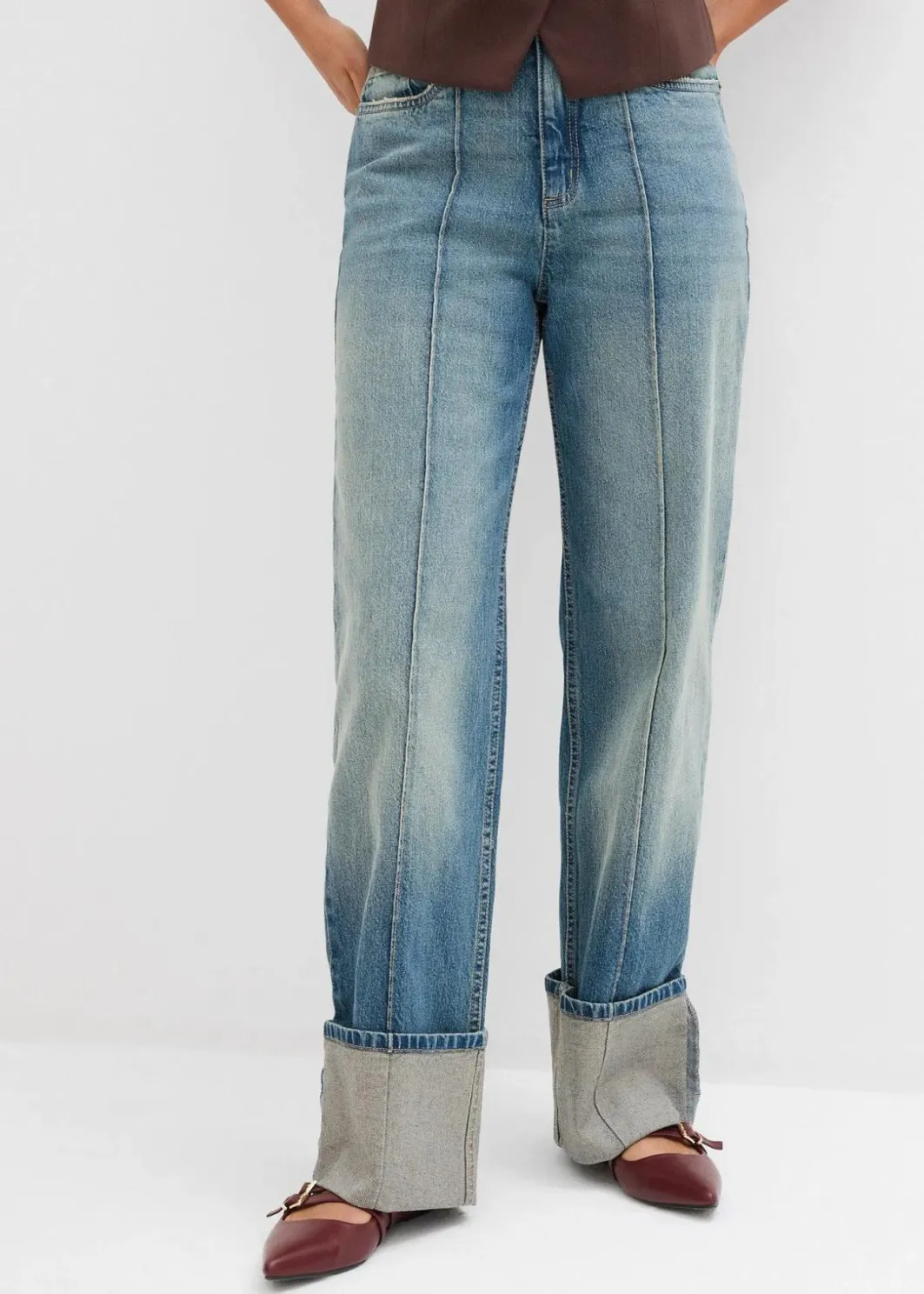 Sale Loose Straight-Jeans High Waist Damen Kurzgrößen|Jeans