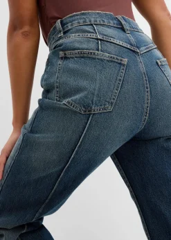 Damen bonprix Kurzgrößen|Bekleidung·Shirts & Tops|Loose Straight-Jeans High Waist