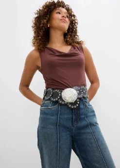 Damen bonprix Kurzgrößen|Bekleidung·Shirts & Tops|Loose Straight-Jeans High Waist