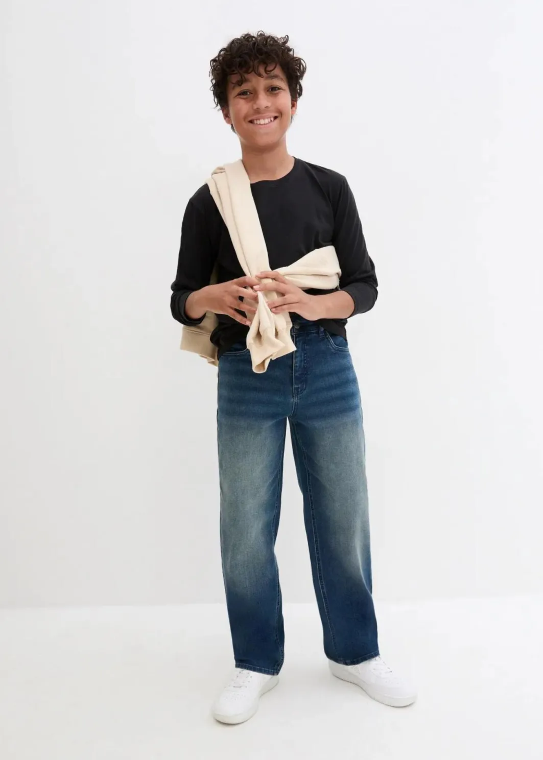 Loose-Fit-Jeans mit verstellbarem Bund, Straight Kinder Jungen 9-16 Jahre·Bademode|Jungen 9-16 Jahre·Jeans