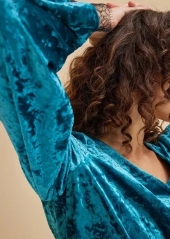 Clearance Loungewear Hausanzug aus schimmerndem Samt Damen Wäsche·Homewear|Wäsche·Nachtwäsche
