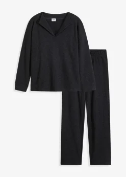Outlet Loungewear Hausanzug aus griffigem Strukturjersey Damen Wäsche·Homewear|Wäsche·Nachtwäsche