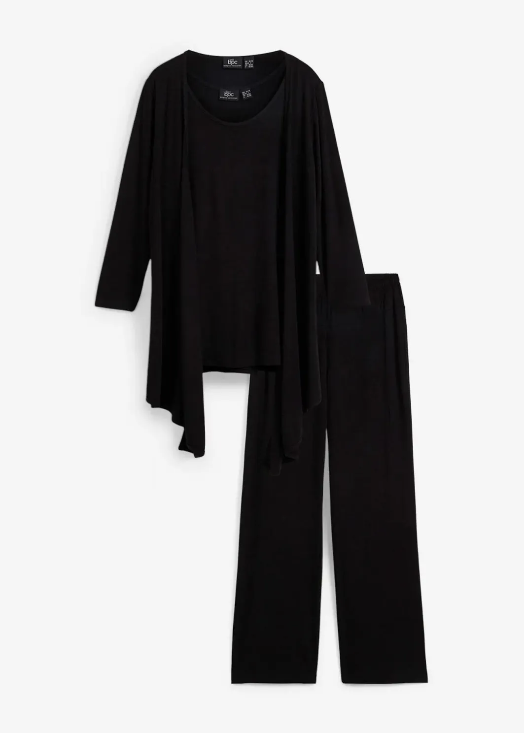 Damen bonprix Hosen|Homewear|Loungewear Hausanzug (3-tlg.Set) mit Viskose