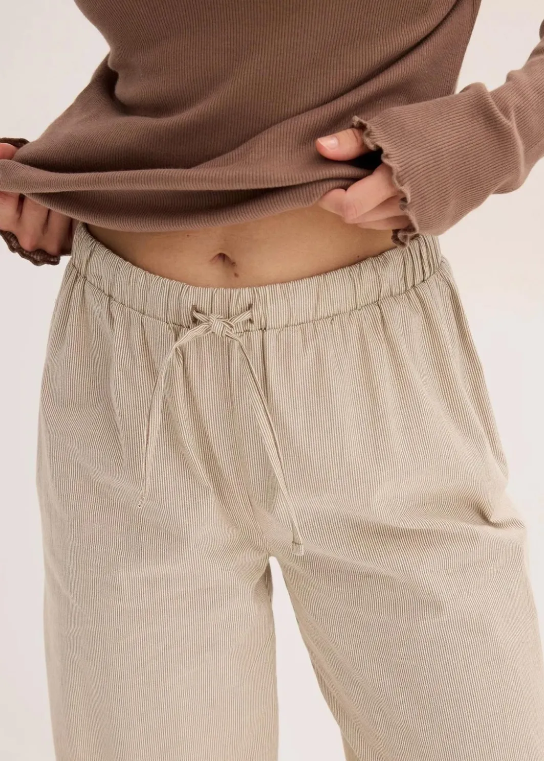 Sale Loungewear Rippshirt mit gewebter Hose Damen Wäsche·Nachtwäsche|Nachtwäsche