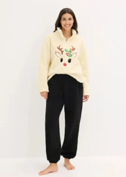 Sale Loungewear Teddy Hausanzug mit Fleecehose Damen Wäsche·Homewear|Wäsche·Nachtwäsche
