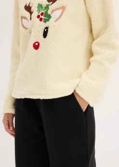 Sale Loungewear Teddy Hausanzug mit Fleecehose Damen Wäsche·Homewear|Wäsche·Nachtwäsche