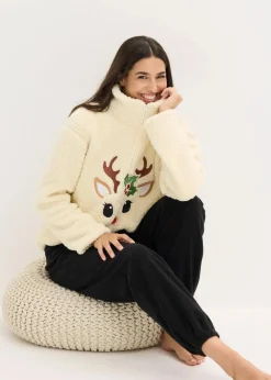 Sale Loungewear Teddy Hausanzug mit Fleecehose Damen Wäsche·Homewear|Wäsche·Nachtwäsche