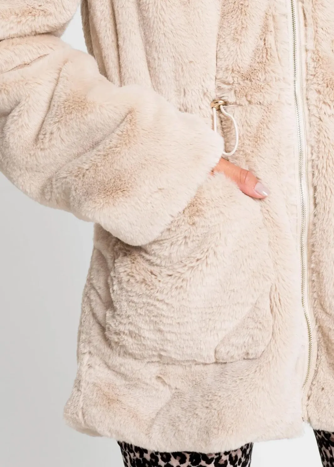Damen bonprix Jacken & Mäntel|Lässige Fellimitat-Jacke