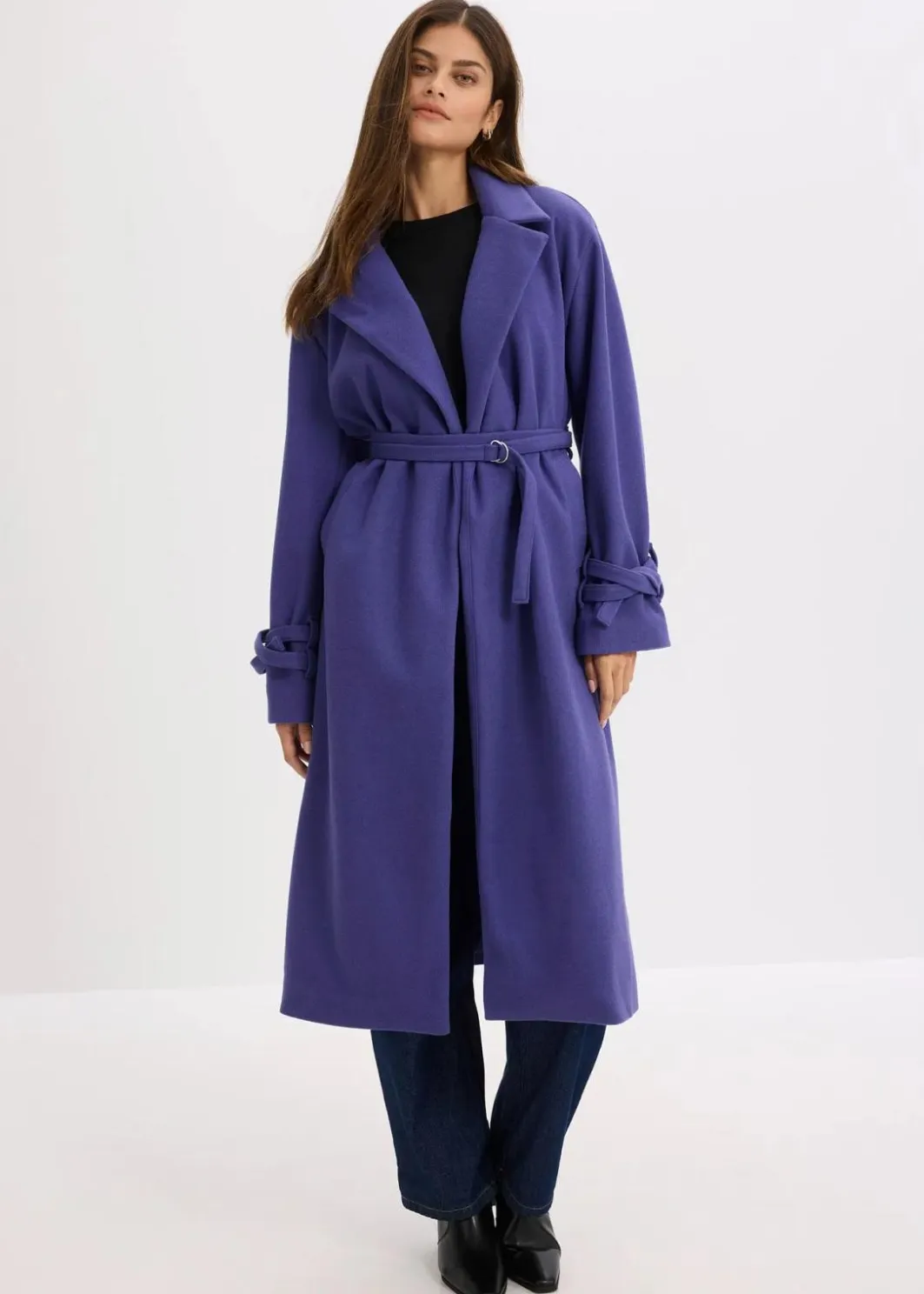 Outlet Mantel aus Viskose-Mix Damen Jacken & Mäntel|Kurzgrößen