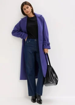 Outlet Mantel aus Viskose-Mix Damen Jacken & Mäntel|Kurzgrößen