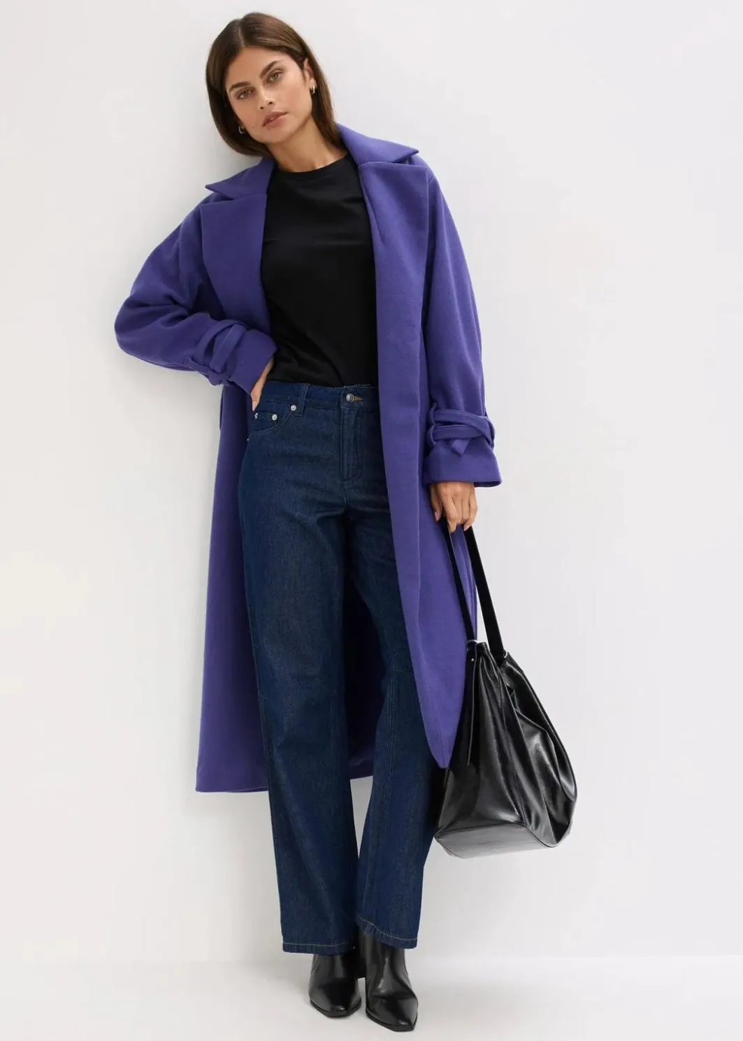 Outlet Mantel aus Viskose-Mix Damen Jacken & Mäntel|Kurzgrößen