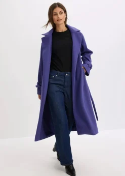 Outlet Mantel aus Viskose-Mix Damen Jacken & Mäntel|Kurzgrößen