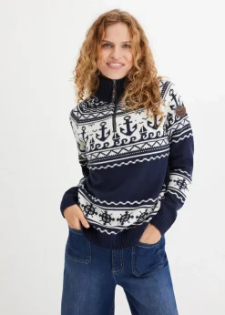 Damen bonprix Bekleidung·Umstandsmode|Bekleidung·Jeans|Maritimer Norweger-Pullover