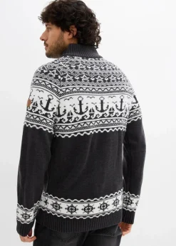 Herren bonprix Pullover & Strickjacken|Große Größen|Maritimer Norweger-Troyer