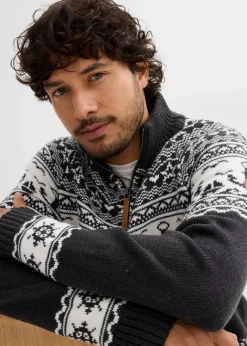 Herren bonprix Pullover & Strickjacken|Große Größen|Maritimer Norweger-Troyer