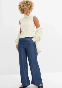Clearance Marlenehose aus fließendem Lyocell Damen Bekleidung·Kleider|Hosen