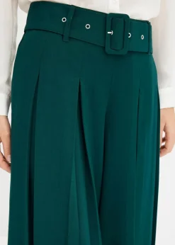 Damen bonprix Hosen|Kurzgrößen|Marlenehose aus fließendem Viskose-Mix